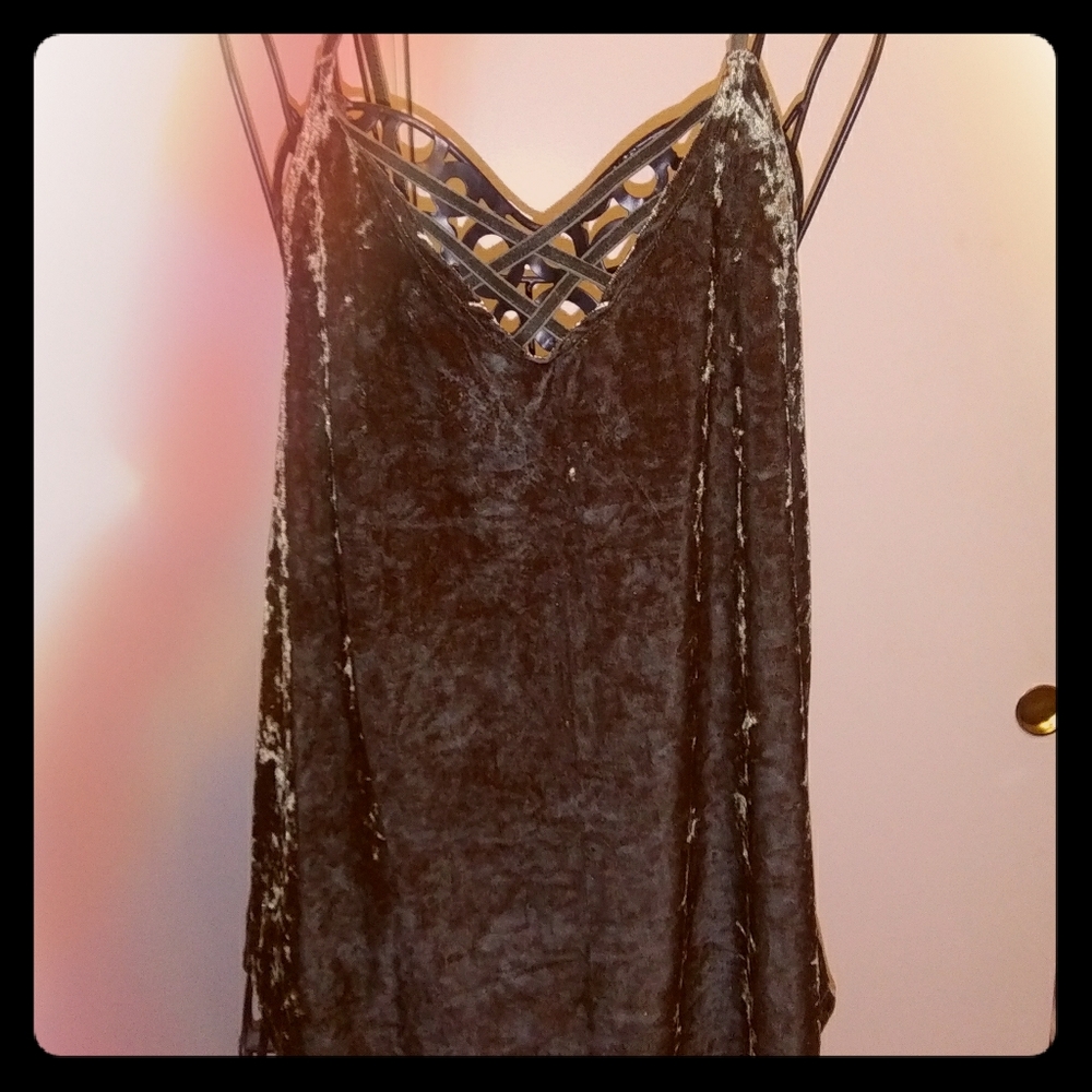 Olive velour tank